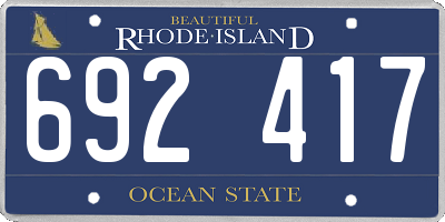 RI license plate 692417