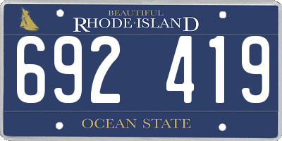 RI license plate 692419