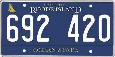 RI license plate 692420