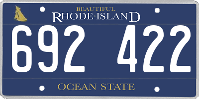 RI license plate 692422