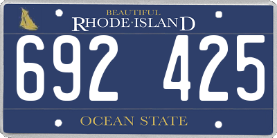RI license plate 692425
