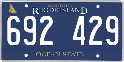 RI license plate 692429