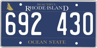 RI license plate 692430