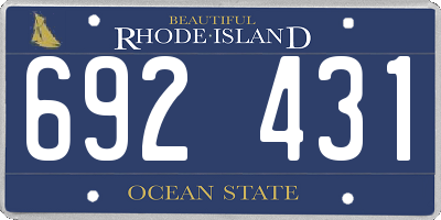 RI license plate 692431