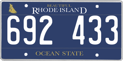 RI license plate 692433
