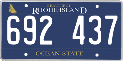 RI license plate 692437