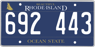RI license plate 692443