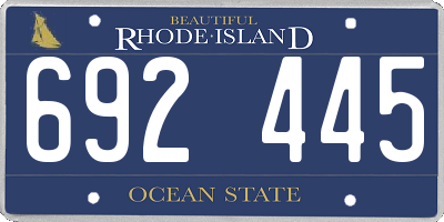 RI license plate 692445