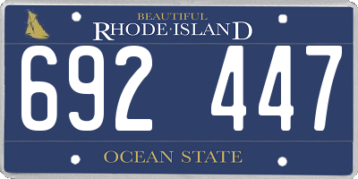 RI license plate 692447