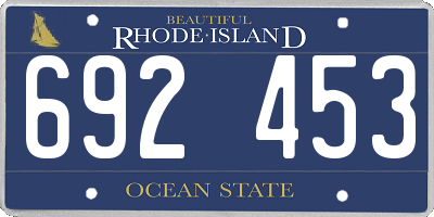 RI license plate 692453