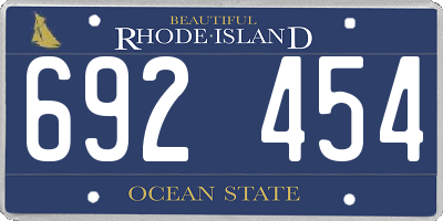 RI license plate 692454