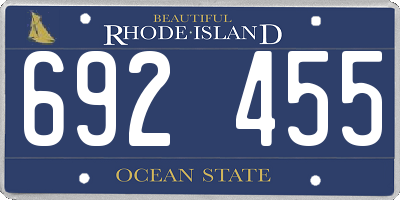 RI license plate 692455