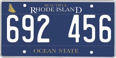 RI license plate 692456