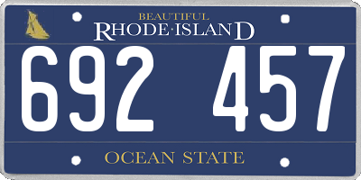 RI license plate 692457