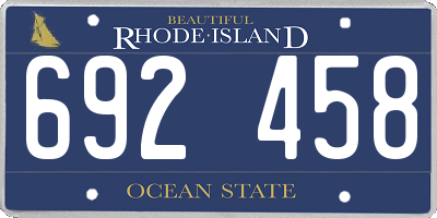 RI license plate 692458