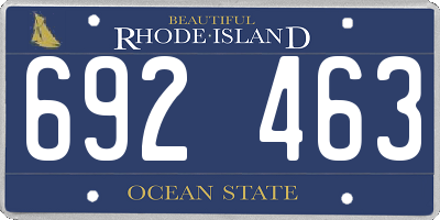 RI license plate 692463