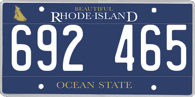 RI license plate 692465