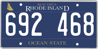 RI license plate 692468