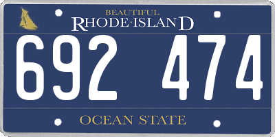 RI license plate 692474
