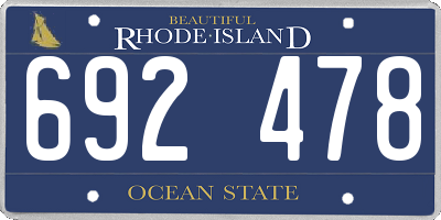 RI license plate 692478