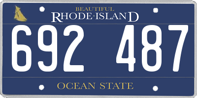 RI license plate 692487