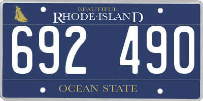 RI license plate 692490