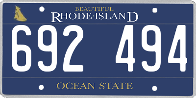 RI license plate 692494
