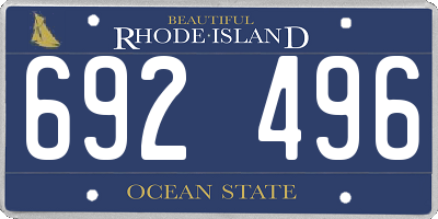 RI license plate 692496