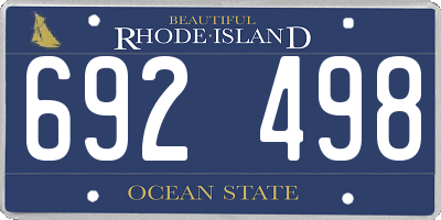 RI license plate 692498