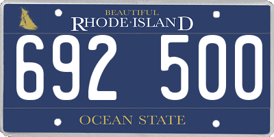 RI license plate 692500