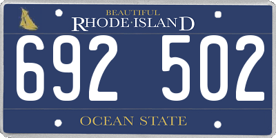 RI license plate 692502