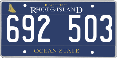RI license plate 692503