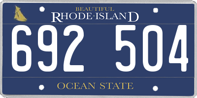 RI license plate 692504