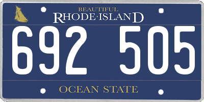 RI license plate 692505