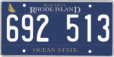 RI license plate 692513