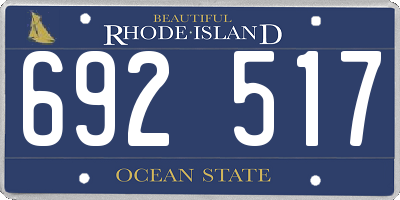 RI license plate 692517
