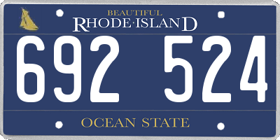 RI license plate 692524