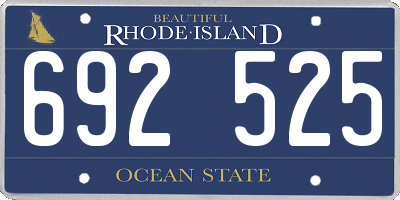 RI license plate 692525