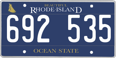 RI license plate 692535