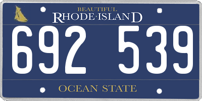 RI license plate 692539