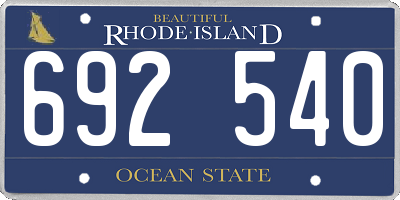 RI license plate 692540
