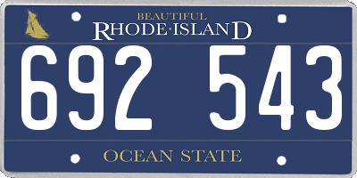 RI license plate 692543