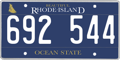 RI license plate 692544
