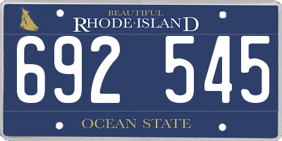 RI license plate 692545