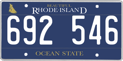 RI license plate 692546
