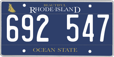 RI license plate 692547