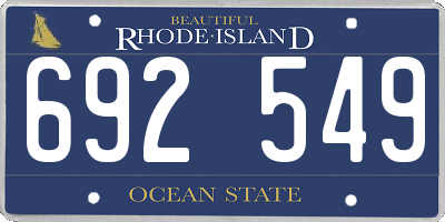 RI license plate 692549