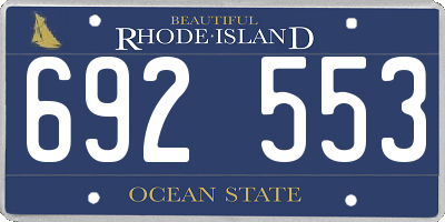 RI license plate 692553