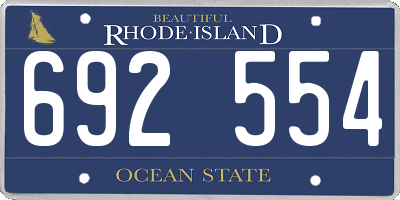 RI license plate 692554