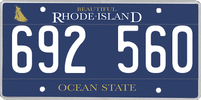 RI license plate 692560